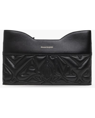 Alexander McQueen ‘The Bow’ Quilted Clutch - Black