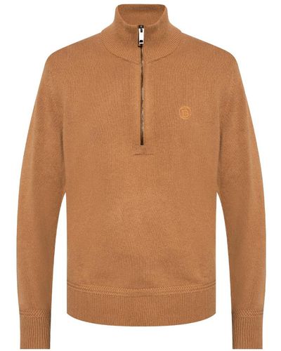 Burberry Cashmere Jumper With Mock Neck - Brown