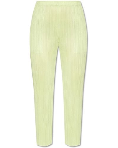 Pleats Please Issey Miyake Pleated Trousers - Yellow