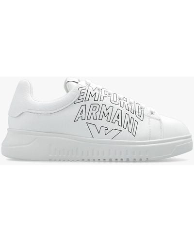 armani white trainers womens