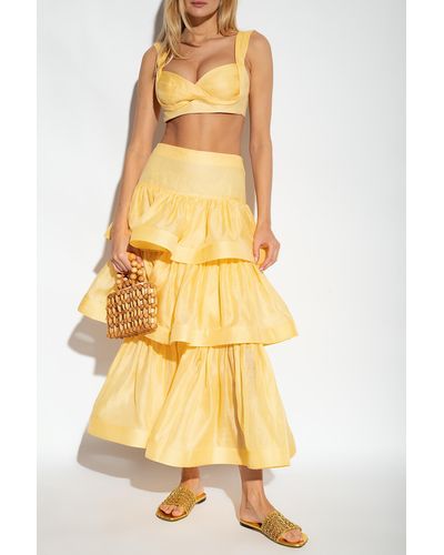 Zimmermann Skirt With Ruffle - Yellow