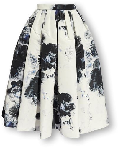 Alexander McQueen Skirt With Floral Motif - White