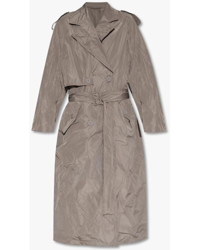 Balenciaga Loose-Fitting Trench Coat - Grey