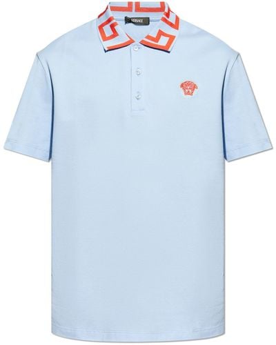 Versace Polo With Logo - Blue