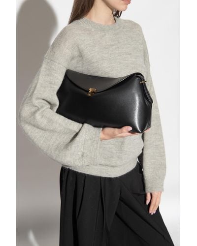 Totême Leather Shoulder Bag, - Black