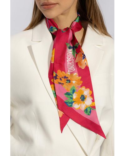 Moschino Printed Scarf - Red