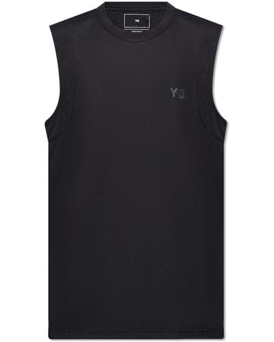 Y-3 Sleeveless T-shirt, - Black