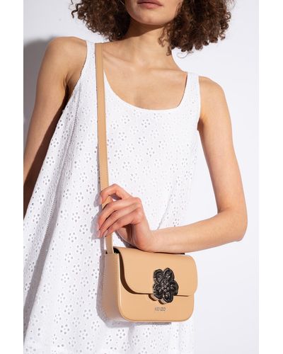 KENZO Leather Shoulder Bag, - Natural