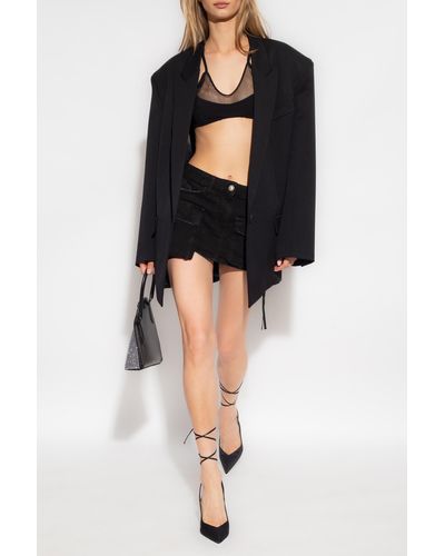 The Attico Fay Low-rise Denim Miniskirt - Black