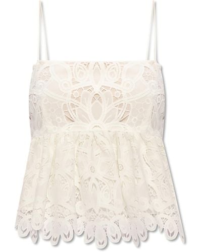 Munthe Lace Top On Straps 'luxembourg', - White