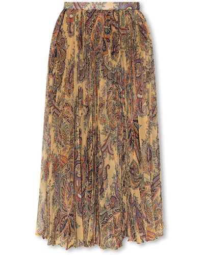 Etro Pleated Skirt - Natural