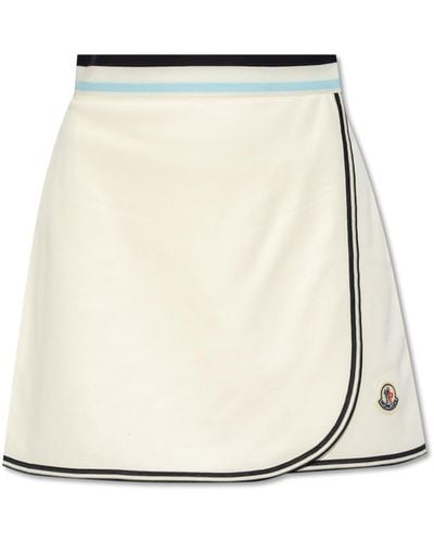 Moncler Skirt With Logo, - White