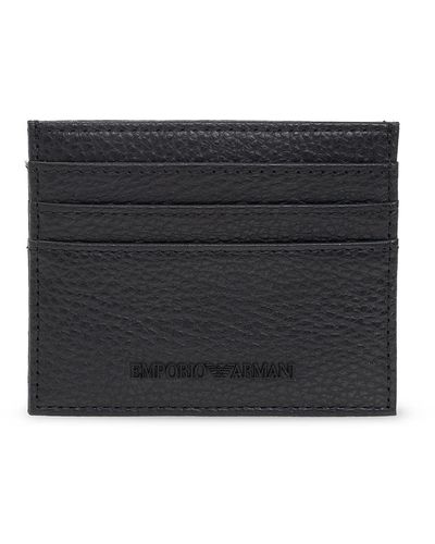 Emporio Armani Leather Card Case - Black