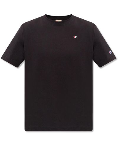 Champion Cotton T-shirt With Logo - Black
