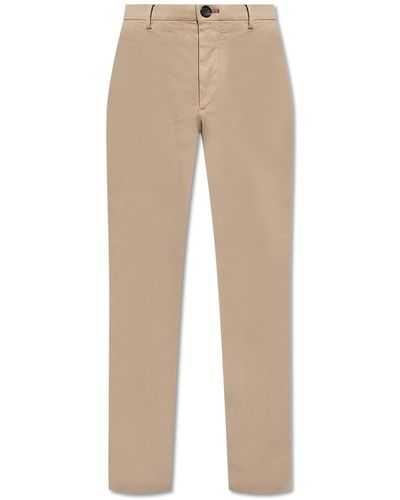 PS by Paul Smith Trousers With Logo Patch, - Natural