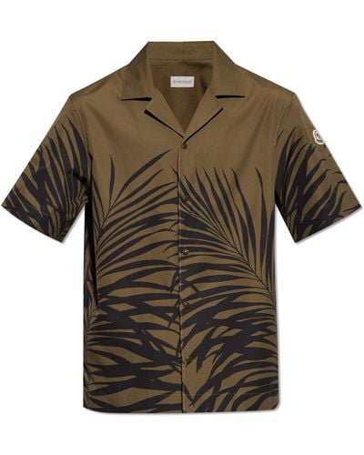 Moncler Shirt With Short Sleeves, - Green