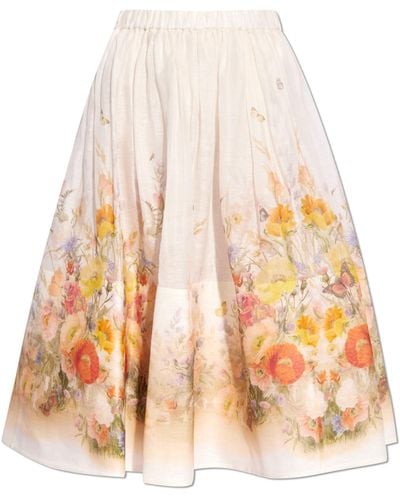 Zimmermann Floral Pattern Skirt - White