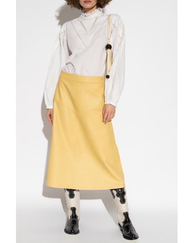 Notes Du Nord ‘Imaya’ Leather Skirt - Yellow