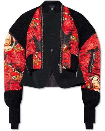 Undercover Jacket With Floral Motif - Red
