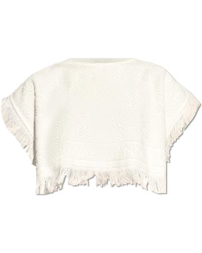 Zimmermann Terry Cotton Cropped Top, - White