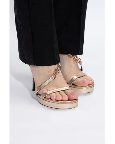 Versace Heeled Sandals - Metallic