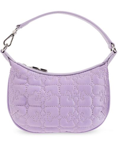 Ganni Monogrammed Handbag - Purple