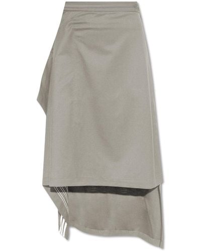 Y-3 Asymmetrical Skirt, - Grey