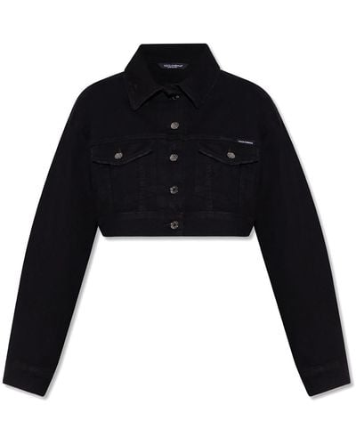 Dolce & Gabbana Cropped Denim Jacket - Black
