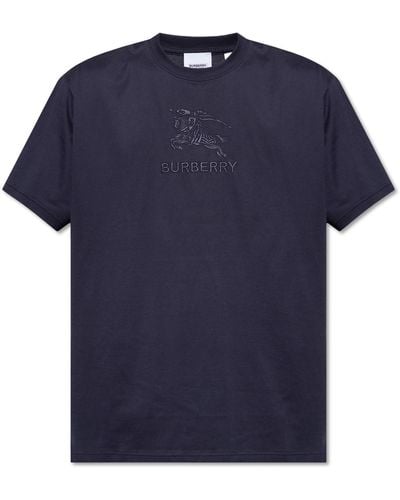 Burberry Tempah T-shirt With Logo - Blue