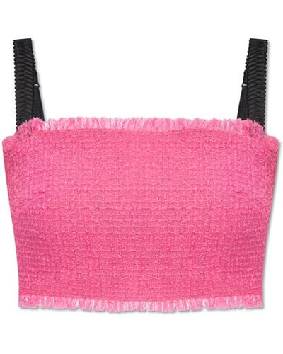 Dolce & Gabbana Tweed Tank Top, - Pink