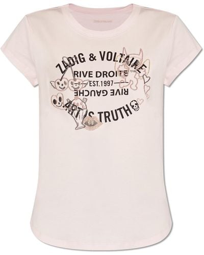 Zadig & Voltaire T-shirt 'woop Insignia', - White