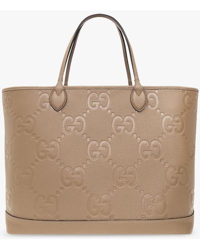 Gucci Leather Shopper Bag - Natural