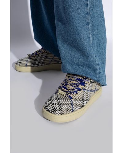 Burberry ‘Check Knit Box’ Sneakers - Blue
