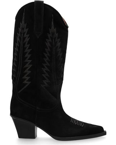 Paris Texas 'rosario' Heeled Cowboy Boots, - Black