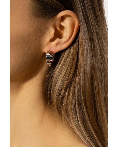 Tory Burch 'miller' Hoop Earrings, - Metallic