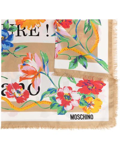 Moschino Floral Scarf, - Natural