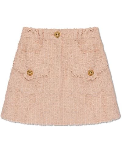 Balmain Tweed Skirt, - Natural