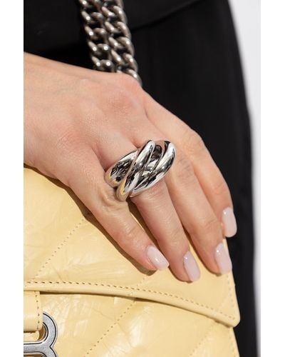 Balenciaga 'saturne' Brass Ring, - Metallic