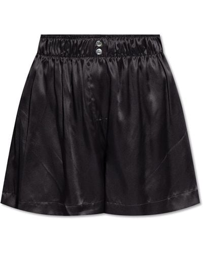 Halfboy Silk Shorts, - Black