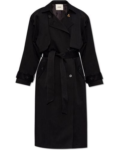 Aeron 'pippa' Double-breasted Trench Coat, - Black
