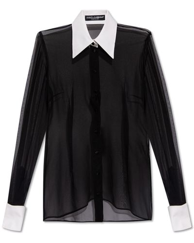 Dolce & Gabbana Silk Shirt, - Black