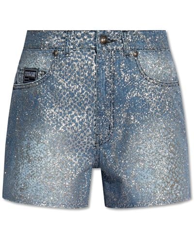 Versace Jeans Couture Denim Shorts, - Blue