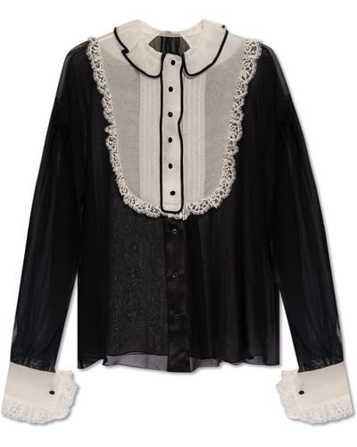 Dolce & Gabbana Silk Shirt, - Black