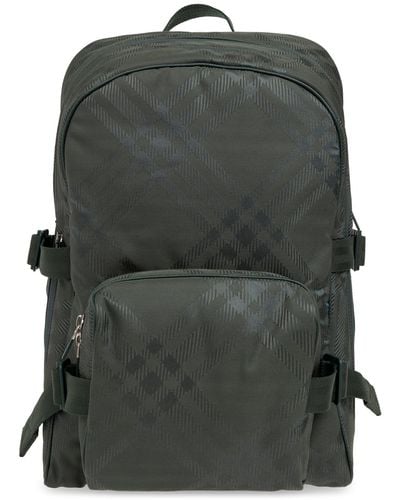 Burberry Backpack With Signature Check, - Black