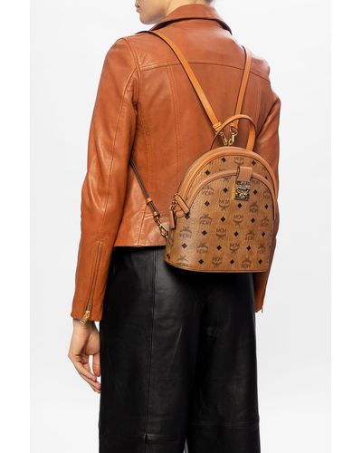 MCM Branded Backpack - Brown