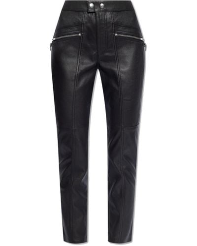 Isabel Marant 'hizilis' Leather Trousers, - Black