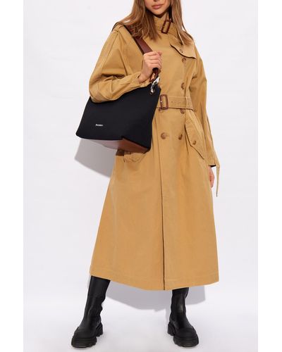 R13 Trench Coat With Standing Collar - Orange