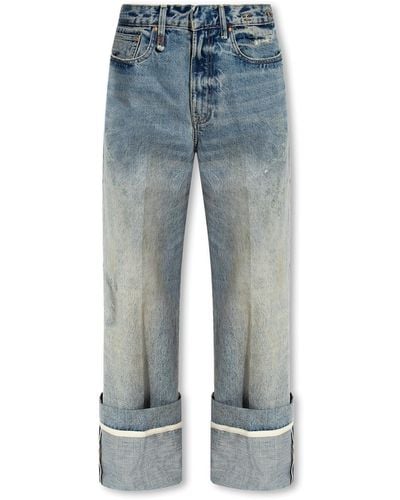 R13 Jeans With Wide Legs - Blue