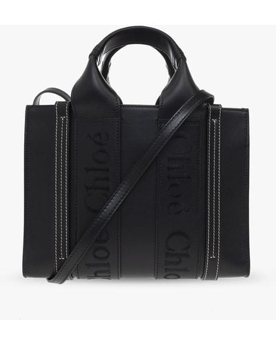 Chloé ‘Woody Small’ Shopper Bag - Black