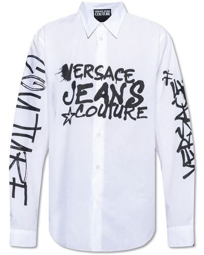 Versace Shirt With 'graffiti' Pattern - White